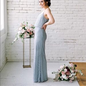 NWT- Revelry french blue beaded prom/bridesmaid dress- Size Small